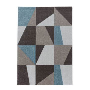 Efor Hexa vloerkleed laagpolig rechthoek 120x170cm blauw