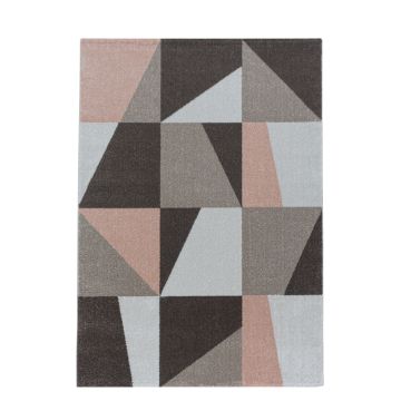 Efor Hexa vloerkleed laagpolig rechthoek 120x170cm roos