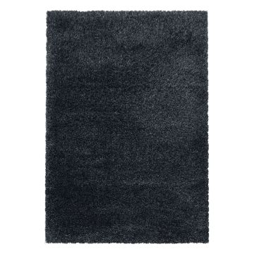 Fluffy Shaggy vloerkleed hoogpolig rechthoek 80x150cm antraciet