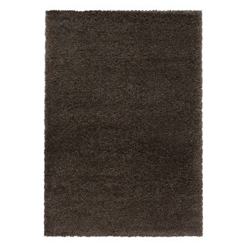 Fluffy Shaggy vloerkleed hoogpolig rechthoek 80x150cm bruin