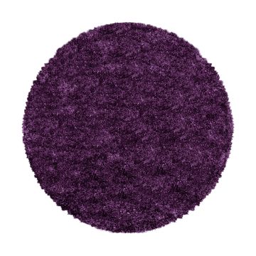 Fluffy Shaggy vloerkleed hoogpolig rond Ø 120cm lila