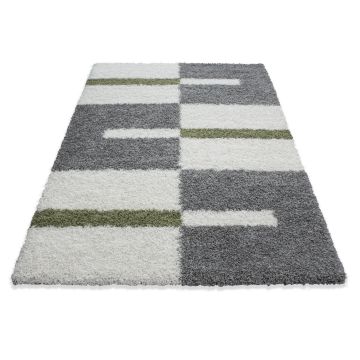 Gala Shaggy vloerkleed hoogpolig rechthoek 140x200cm groen