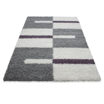 Gala Shaggy vloerkleed hoogpolig rechthoek 140x200cm lila