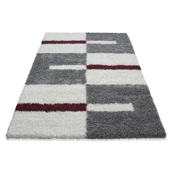 Gala Shaggy vloerkleed hoogpolig rechthoek 140x200cm rood
