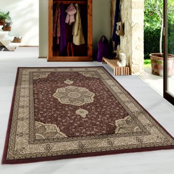 Kashmir Indi vloerkleed laagpolig rechthoek 80x150cm rood