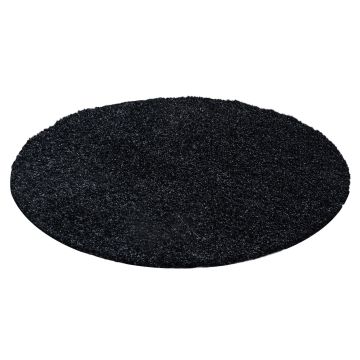 Life Shaggy vloerkleed hoogpolig rond Ø 120cm antraciet