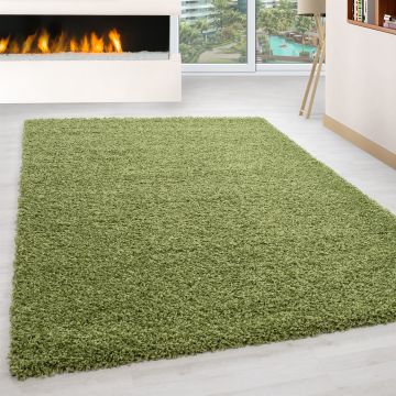 Life Shaggy vloerkleed hoogpolig rechthoek 60x110cm groen