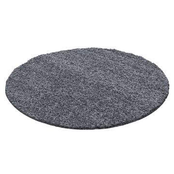 Life Shaggy vloerkleed hoogpolig rond Ø 160cm grijs