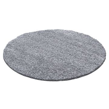 Life Shaggy vloerkleed hoogpolig rond Ø 120cm lichtgrijs