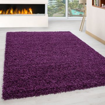 Life Shaggy vloerkleed hoogpolig rechthoek 140x200cm lila