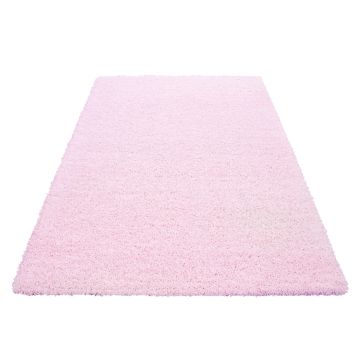 Life Shaggy vloerkleed hoogpolig rechthoek 140x200cm roze