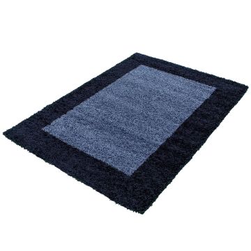 Life Shaggy Schaduw vloerkleed hoogpolig rechthoek 240x340cm navy blauw
