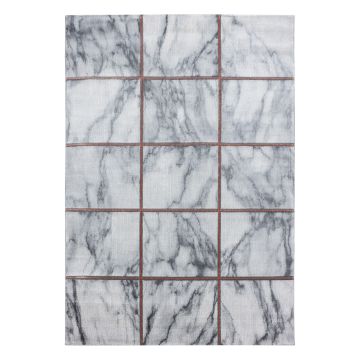 Naxos Tegel vloerkleed laagpolig rechthoek 140x200cm bronskleur