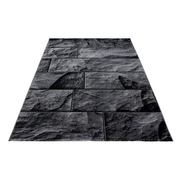 Parma Oltu vloerkleed laagpolig rechthoek 160x230cm zwart