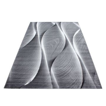 Parma Saty vloerkleed laagpolig rechthoek 200x290cm zwart
