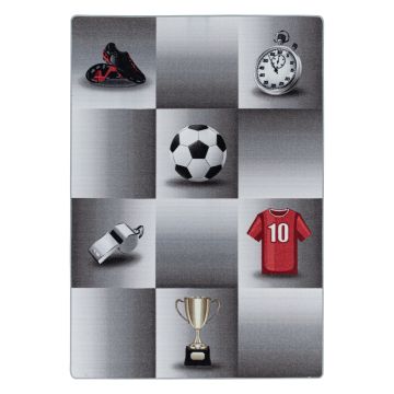 Play Kampioen antislip kinderkamer speelkleed lussenpolig rechthoek 160x230cm grijs
