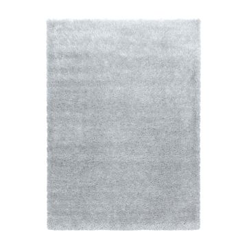 Brilliant Shaggy vloerkleed hoogpolig rechthoek 60x110cm zilverkleur