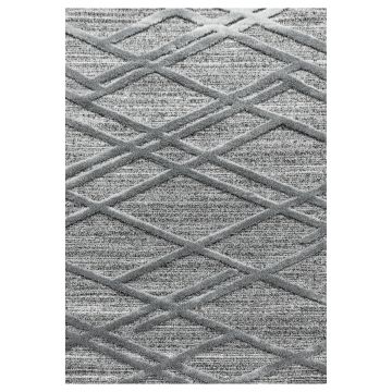 Pisa Parelle vloerkleed hoogpolig rechthoek 200x290cm grijs