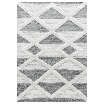Pisa Trapeze vloerkleed hoogpolig rechthoek 200x290cm grijs