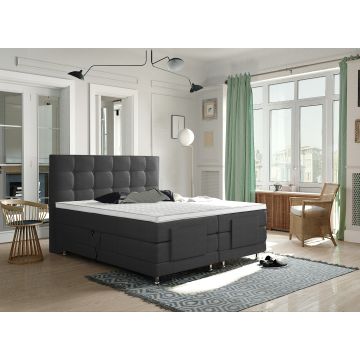 Arizona 1.0 elektrische boxspring 140x200cm antraciet met Hybrid topper