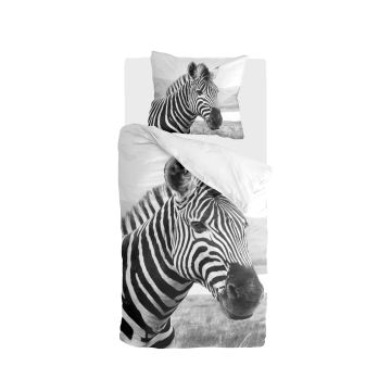 Beastly dekbedovertrek 155x220cm zwart/wit