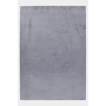 Pouffy vloerkleed fluffy hoogpolig rechthoek 120x170cm grijs