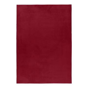 Pouffy vloerkleed fluffy hoogpolig rechthoek 120x170cm rood