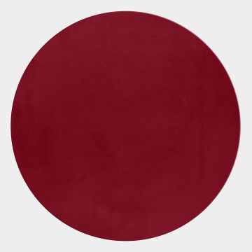 Pouffy vloerkleed fluffy hoogpolig rond Ø 200cm rood