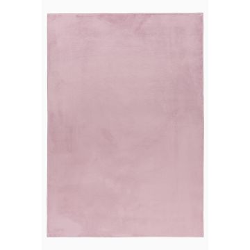 Pouffy vloerkleed fluffy hoogpolig loper 80x150cm roze