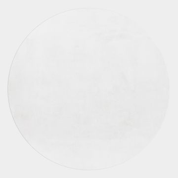 Pouffy vloerkleed fluffy hoogpolig rond Ø 160cm wit