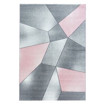 Beta 3D vloerkleed laagpolig rechthoek 240x340cm roze