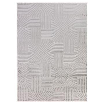 Sahara Lirix vloerkleed laagpolig loper 80x250cm zilver