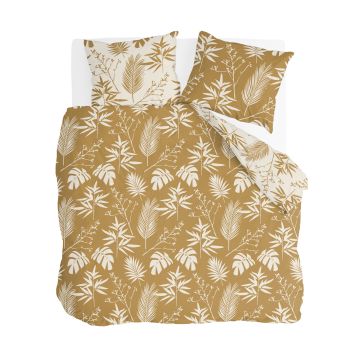 Golden Flowers dekbedovertrek 240x220cm okergeel