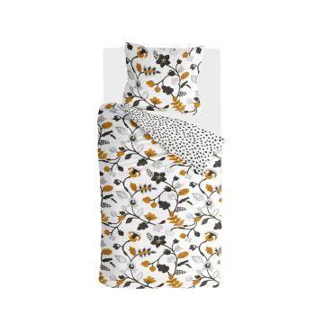 Dots & Flowers dekbedovertrek 155x220cm wit